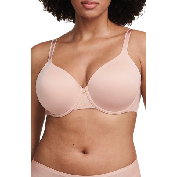 🆕CHANTELLE Norah Chic T-Shirt Underwire Bra 34DDDD Beige #16M6 - Picture 1 of 8